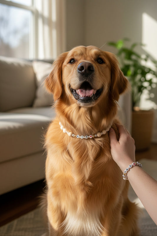 Custom Beaded Pet Necklace & Bracelet Set